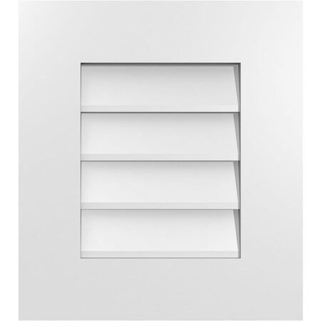 Ekena Millwork Vertical Surface Mount PVC Gable Vent: Non-Functional, w/ 3-1/2"W x 1"P Standard Frame, 16"W x 18"H GVPVE16X1801SN
